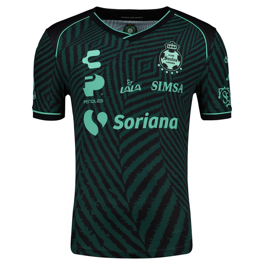 Niño Camiseta Stephanie Soto #15 Verde Negro 2ª Equipación 2024/25 La Camisa Perú