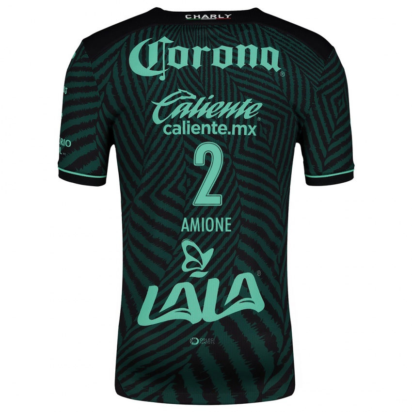 Niño Camiseta Bruno Amione #2 Verde Negro 2ª Equipación 2024/25 La Camisa Perú