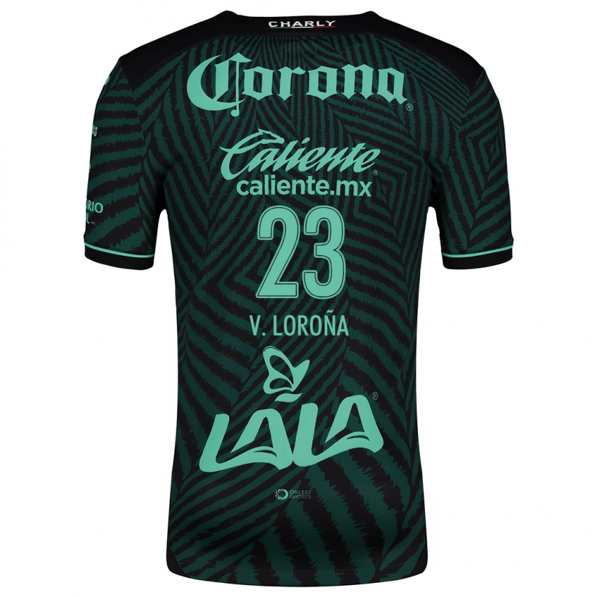 Niño Camiseta Vladimir Loroña #23 Verde Negro 2ª Equipación 2024/25 La Camisa Perú