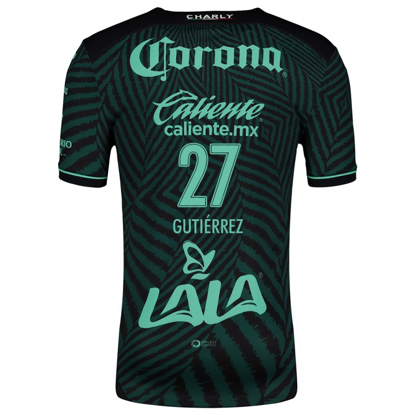 Niño Camiseta Luis Gutiérrez #27 Verde Negro 2ª Equipación 2024/25 La Camisa Perú