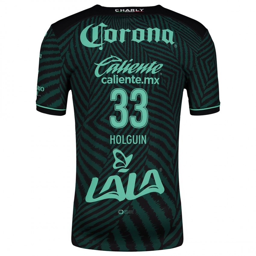 Niño Camiseta Héctor Holguín #33 Verde Negro 2ª Equipación 2024/25 La Camisa Perú