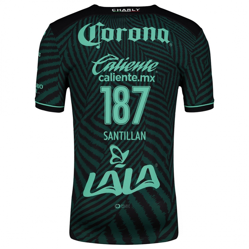 Niño Camiseta Emilio Santillán #187 Verde Negro 2ª Equipación 2024/25 La Camisa Perú