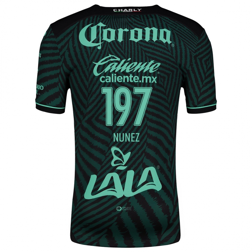 Niño Camiseta Kevin Núñez #197 Verde Negro 2ª Equipación 2024/25 La Camisa Perú