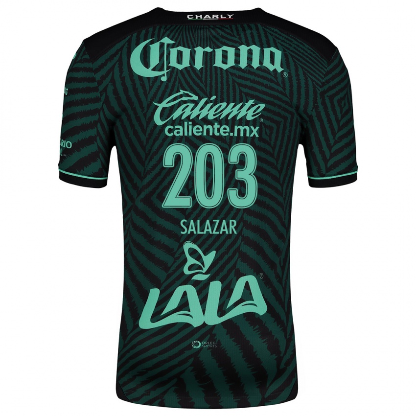 Niño Camiseta Roberto Salazar #203 Verde Negro 2ª Equipación 2024/25 La Camisa Perú