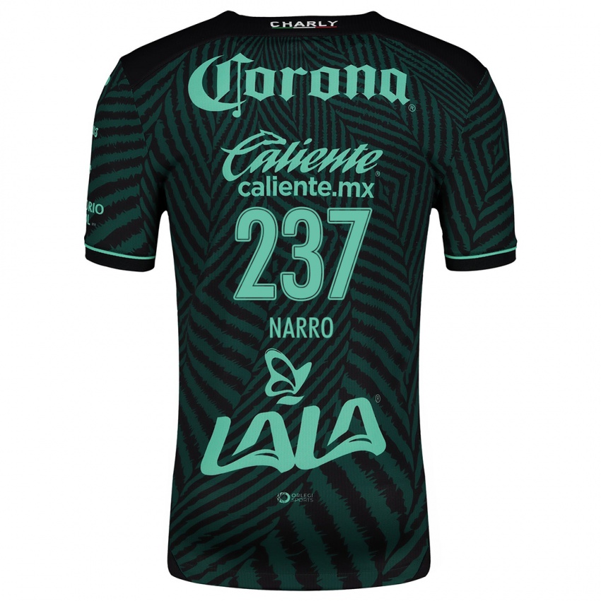 Niño Camiseta Ernesto Narro #237 Verde Negro 2ª Equipación 2024/25 La Camisa Perú