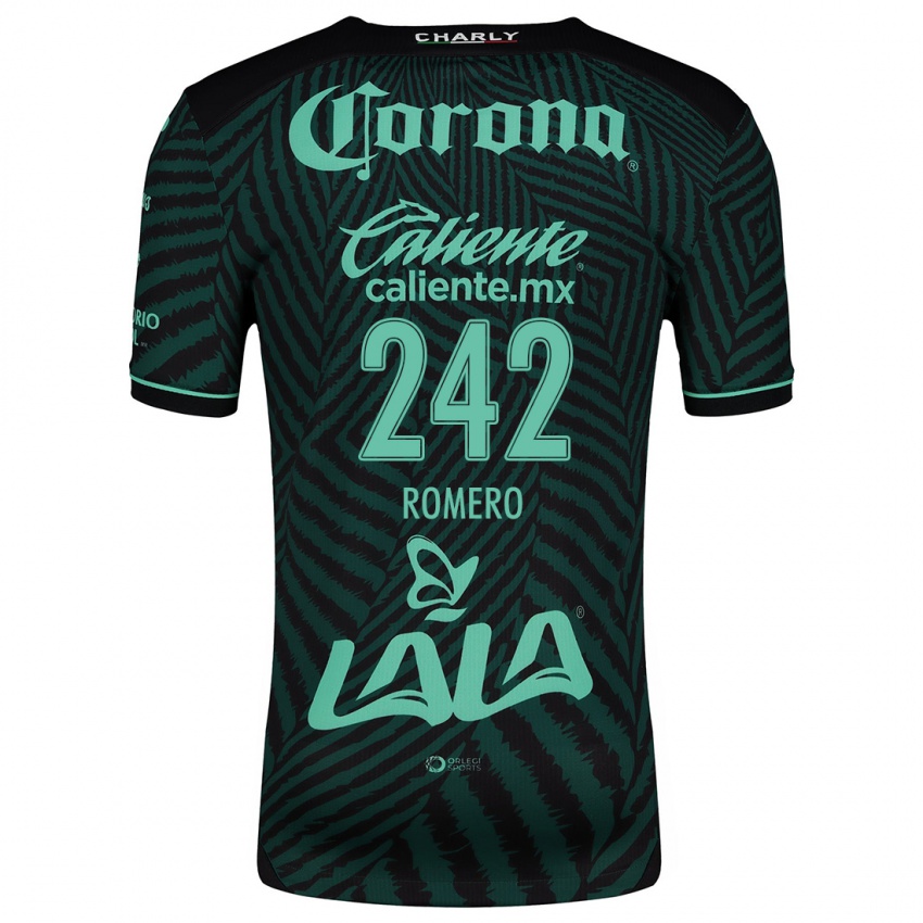 Niño Camiseta Ángel Romero #242 Verde Negro 2ª Equipación 2024/25 La Camisa Perú