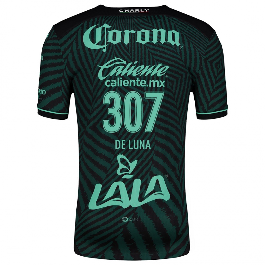 Niño Camiseta Eduardo De Luna #307 Verde Negro 2ª Equipación 2024/25 La Camisa Perú