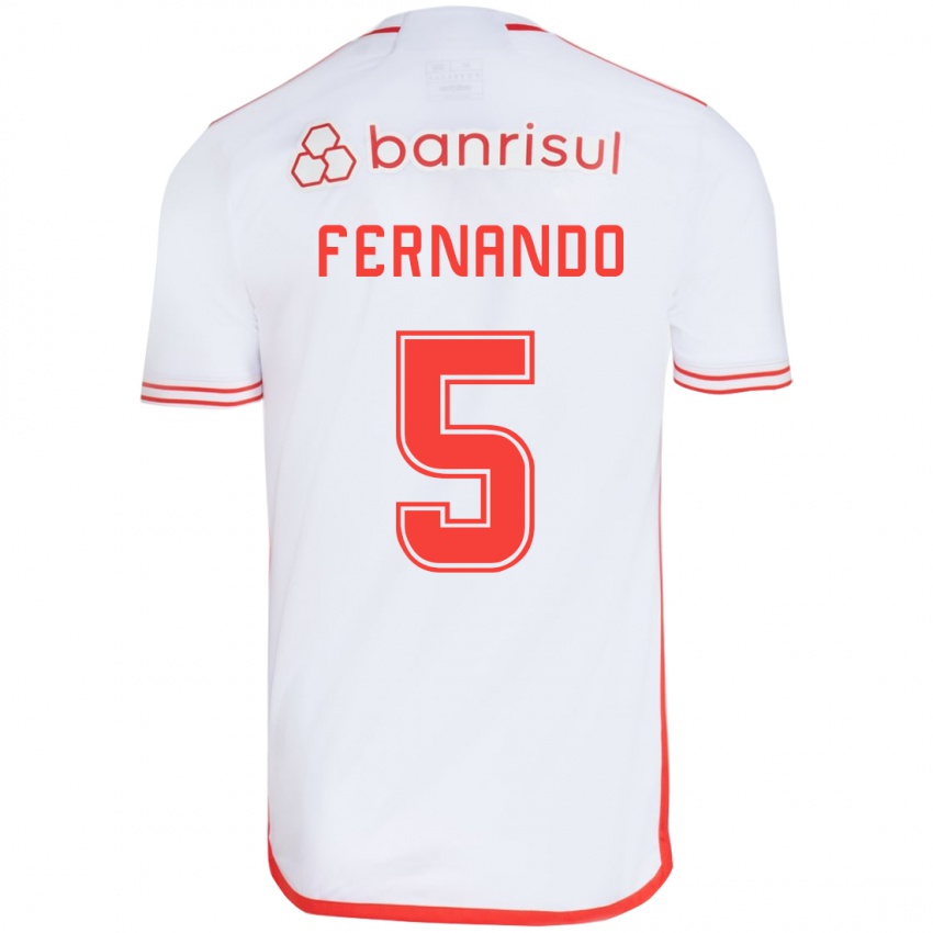 Niño Camiseta Fernando #5 Blanco Rojo 2ª Equipación 2024/25 La Camisa Perú