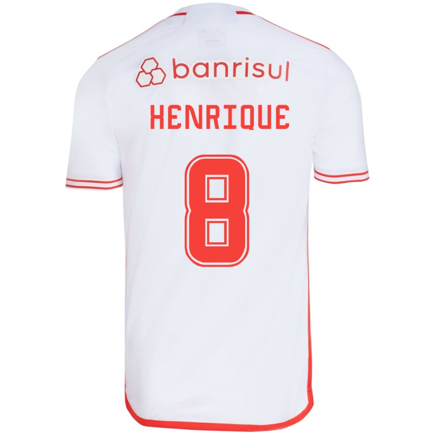 Niño Camiseta Bruno Henrique #8 Blanco Rojo 2ª Equipación 2024/25 La Camisa Perú