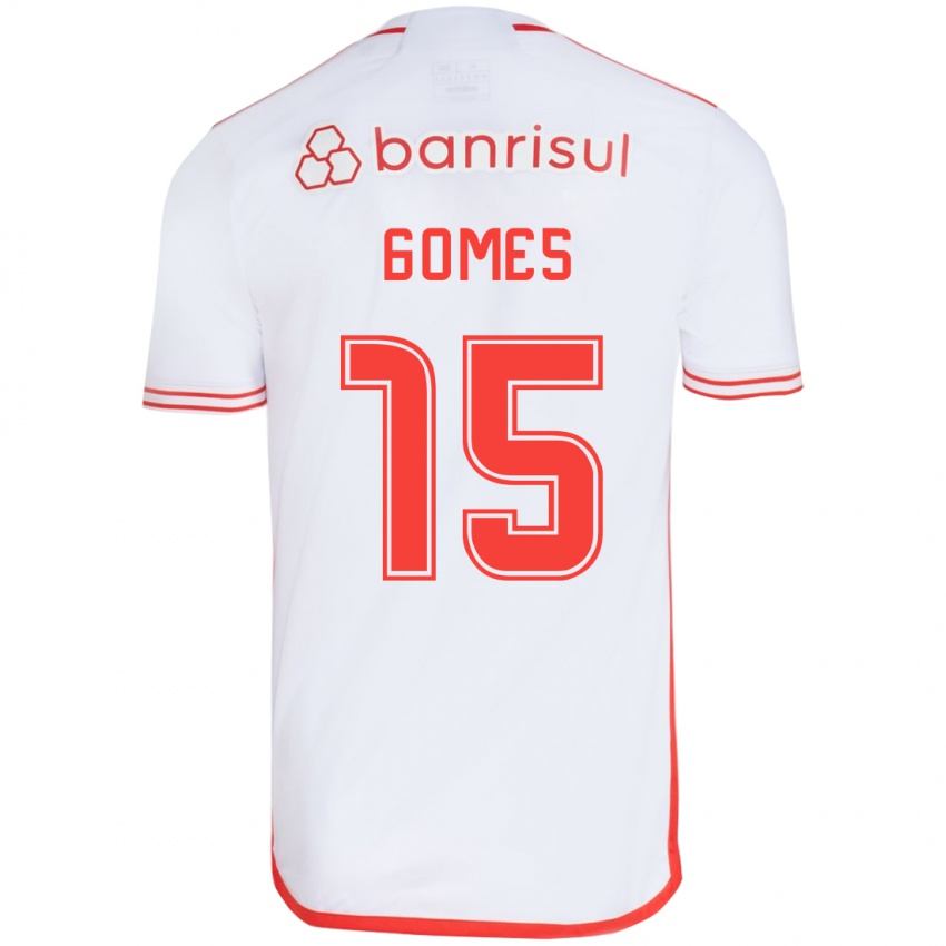 Niño Camiseta Bruno Gomes #15 Blanco Rojo 2ª Equipación 2024/25 La Camisa Perú