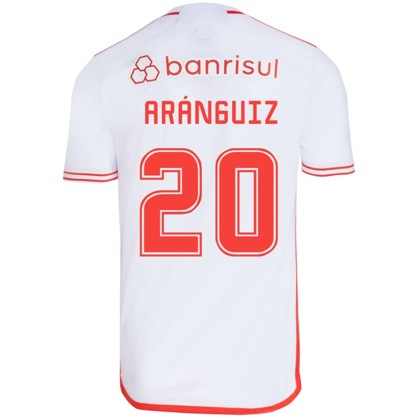 Niño Camiseta Charles Aránguiz #20 Blanco Rojo 2ª Equipación 2024/25 La Camisa Perú