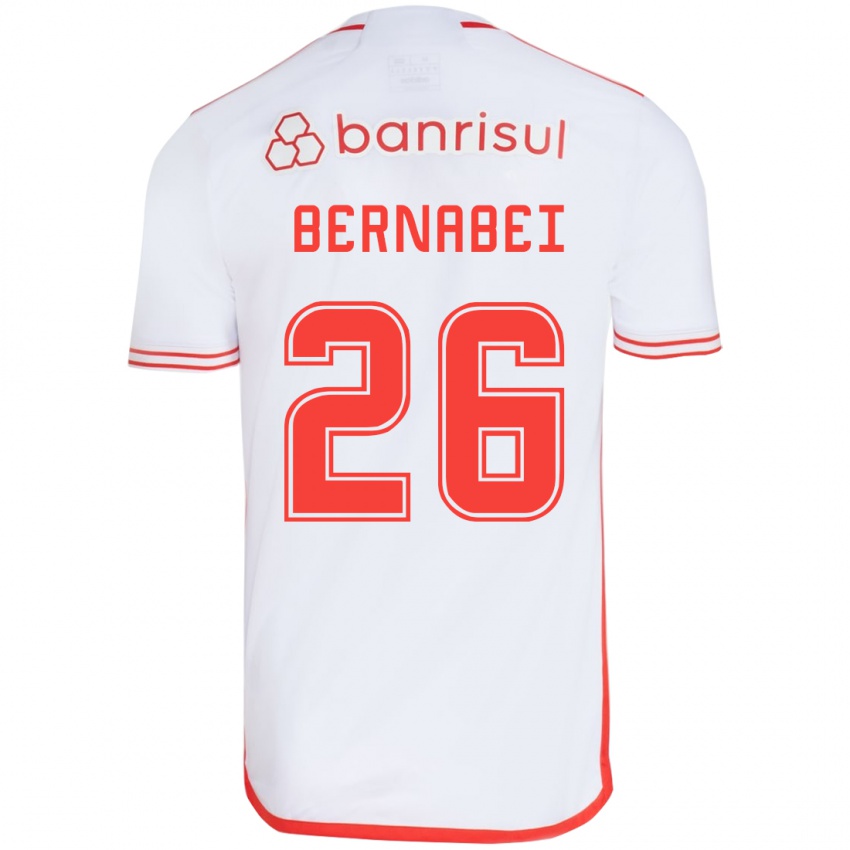 Niño Camiseta Alexandro Bernabéi #26 Blanco Rojo 2ª Equipación 2024/25 La Camisa Perú