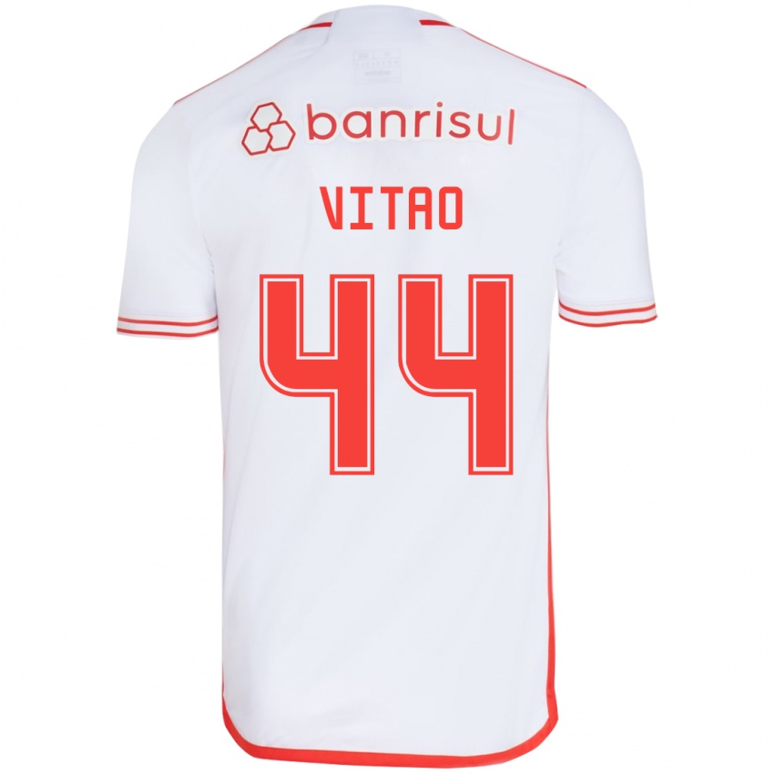 Niño Camiseta Vitão #44 Blanco Rojo 2ª Equipación 2024/25 La Camisa Perú