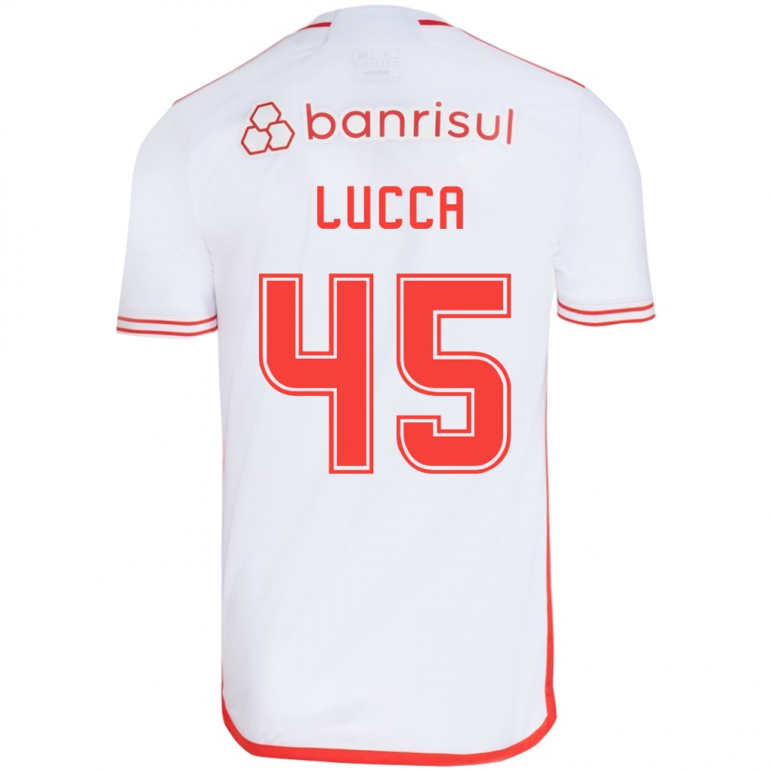 Niño Camiseta Lucca #45 Blanco Rojo 2ª Equipación 2024/25 La Camisa Perú