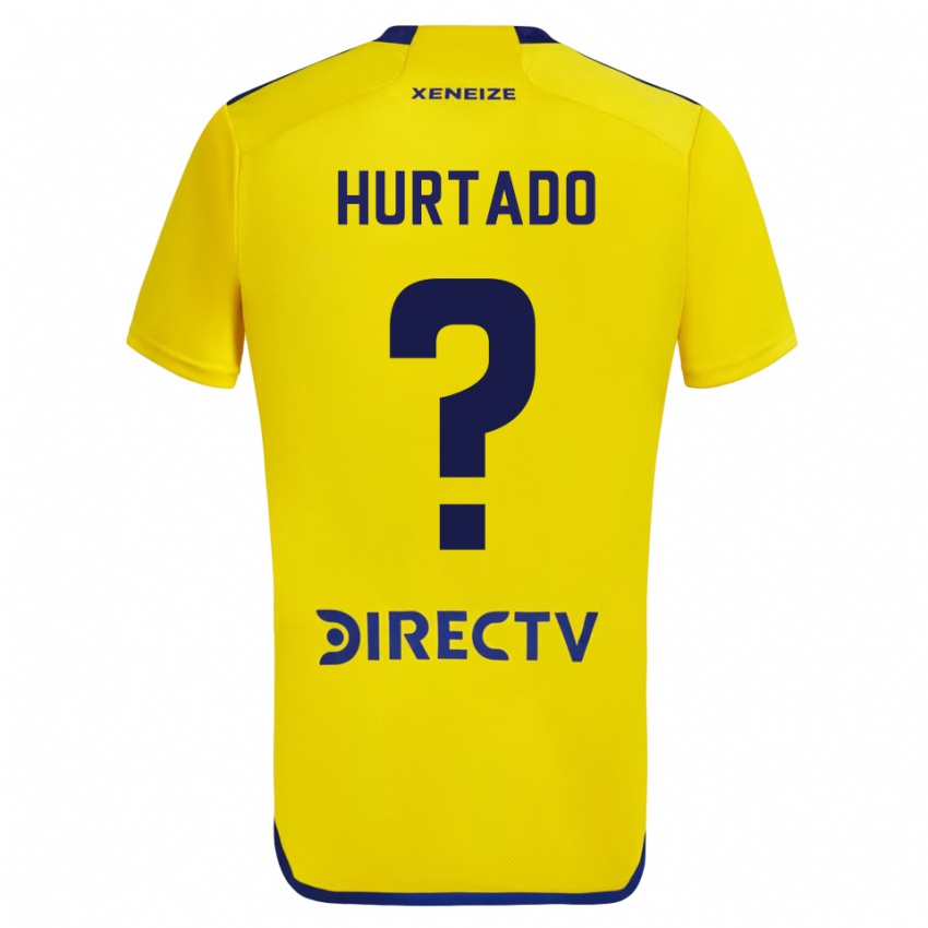 Niño Camiseta Jan Hurtado #0 Amarillo Azul 2ª Equipación 2024/25 La Camisa Perú