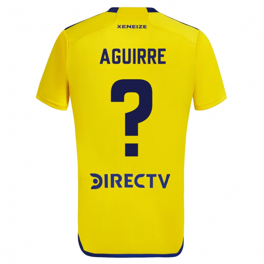 Niño Camiseta Brian Aguirre #0 Amarillo Azul 2ª Equipación 2024/25 La Camisa Perú