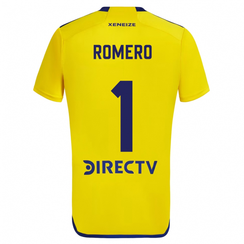 Niño Camiseta Sergio Romero #1 Amarillo Azul 2ª Equipación 2024/25 La Camisa Perú