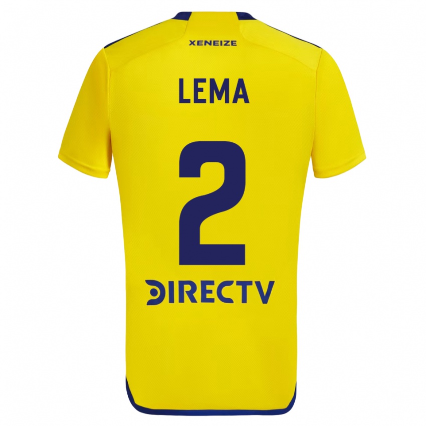 Niño Camiseta Cristian Lema #2 Amarillo Azul 2ª Equipación 2024/25 La Camisa Perú