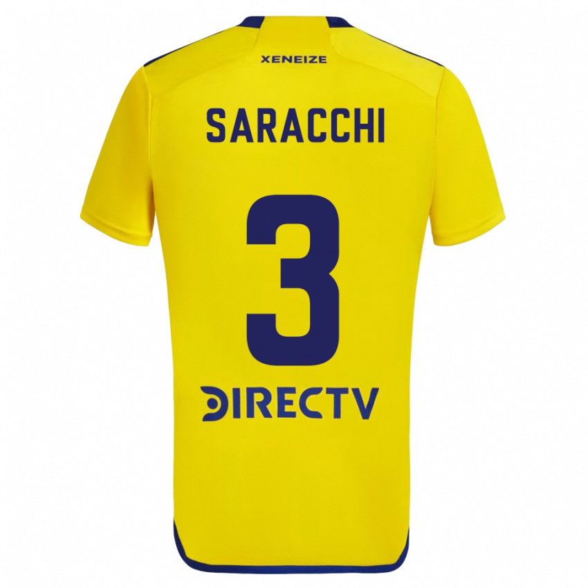 Niño Camiseta Marcelo Saracchi #3 Amarillo Azul 2ª Equipación 2024/25 La Camisa Perú