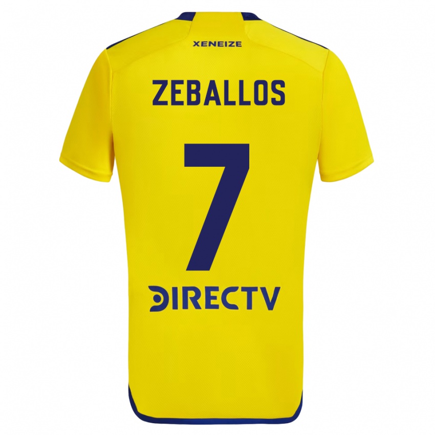 Niño Camiseta Exequiel Zeballos #7 Amarillo Azul 2ª Equipación 2024/25 La Camisa Perú