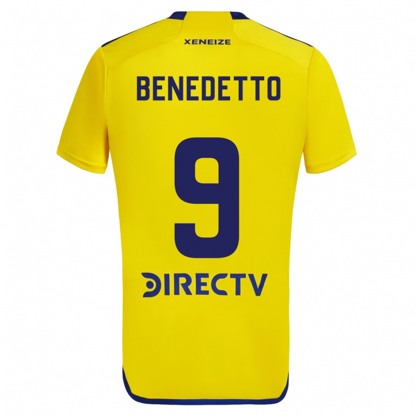 Niño Camiseta Dario Benedetto #9 Amarillo Azul 2ª Equipación 2024/25 La Camisa Perú