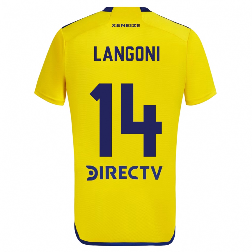 Niño Camiseta Luca Langoni #14 Amarillo Azul 2ª Equipación 2024/25 La Camisa Perú