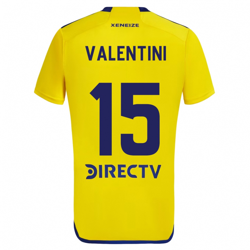 Niño Camiseta Nicolas Valentini #15 Amarillo Azul 2ª Equipación 2024/25 La Camisa Perú