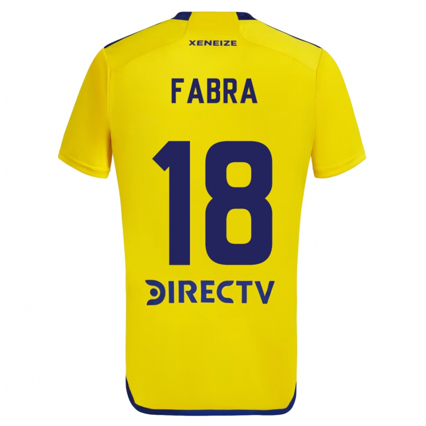 Niño Camiseta Frank Fabra #18 Amarillo Azul 2ª Equipación 2024/25 La Camisa Perú