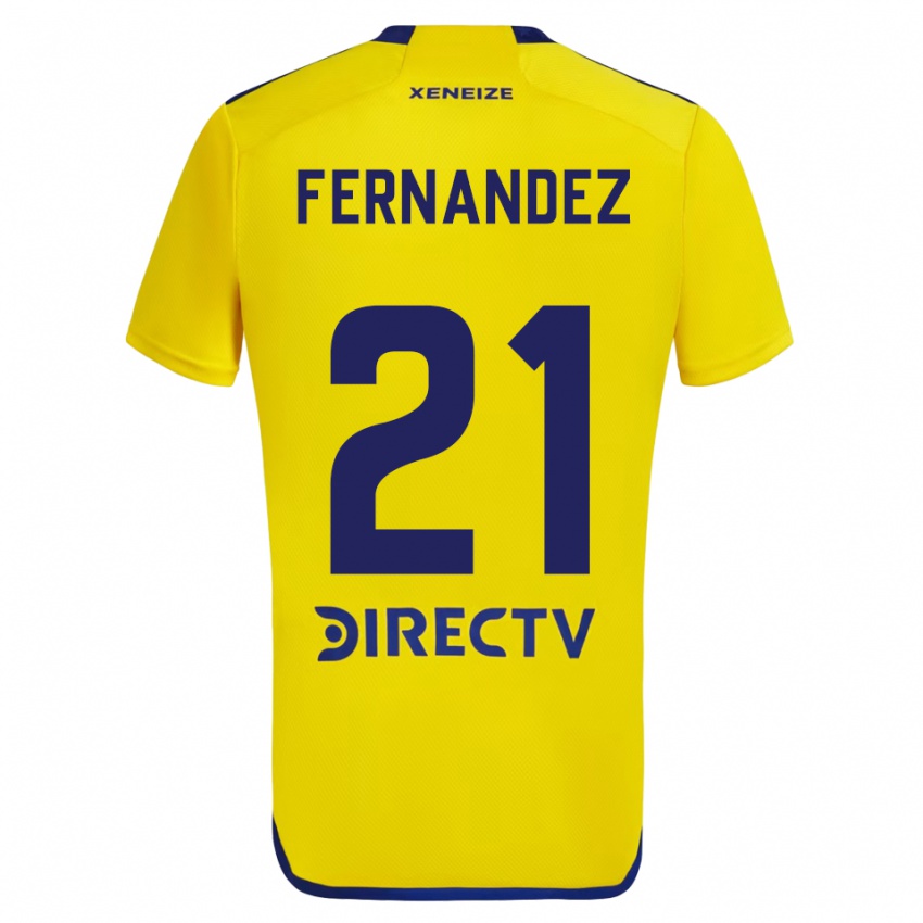 Niño Camiseta Ezequiel Fernandez #21 Amarillo Azul 2ª Equipación 2024/25 La Camisa Perú