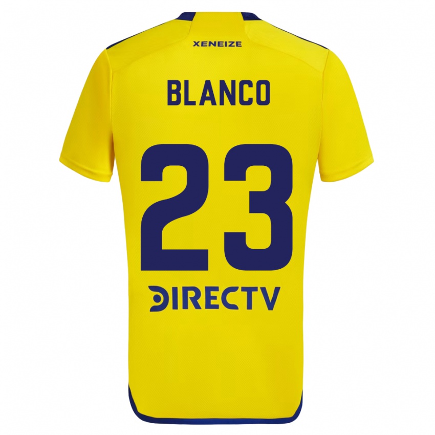 Niño Camiseta Lautaro Blanco #23 Amarillo Azul 2ª Equipación 2024/25 La Camisa Perú