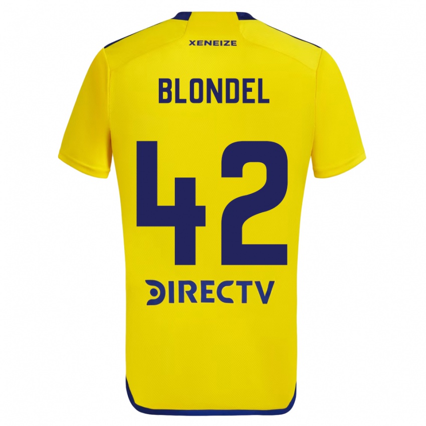 Niño Camiseta Lucas Blondel #42 Amarillo Azul 2ª Equipación 2024/25 La Camisa Perú