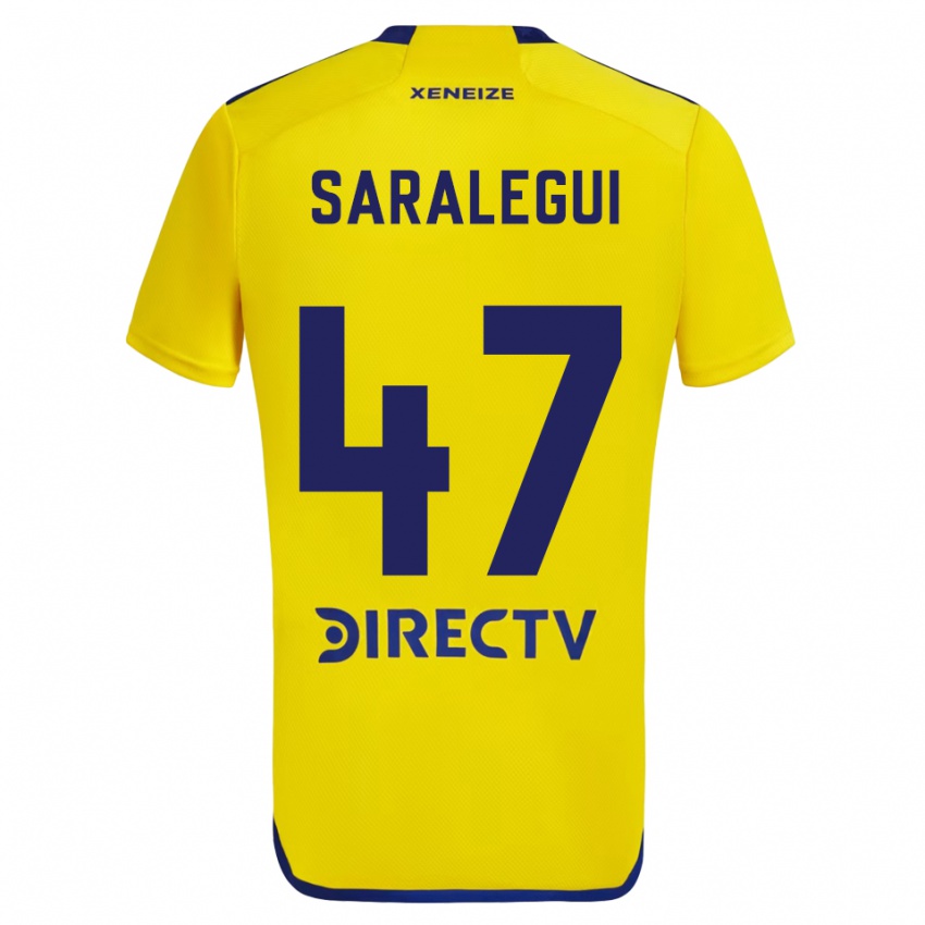 Niño Camiseta Jabes Saralegui #47 Amarillo Azul 2ª Equipación 2024/25 La Camisa Perú