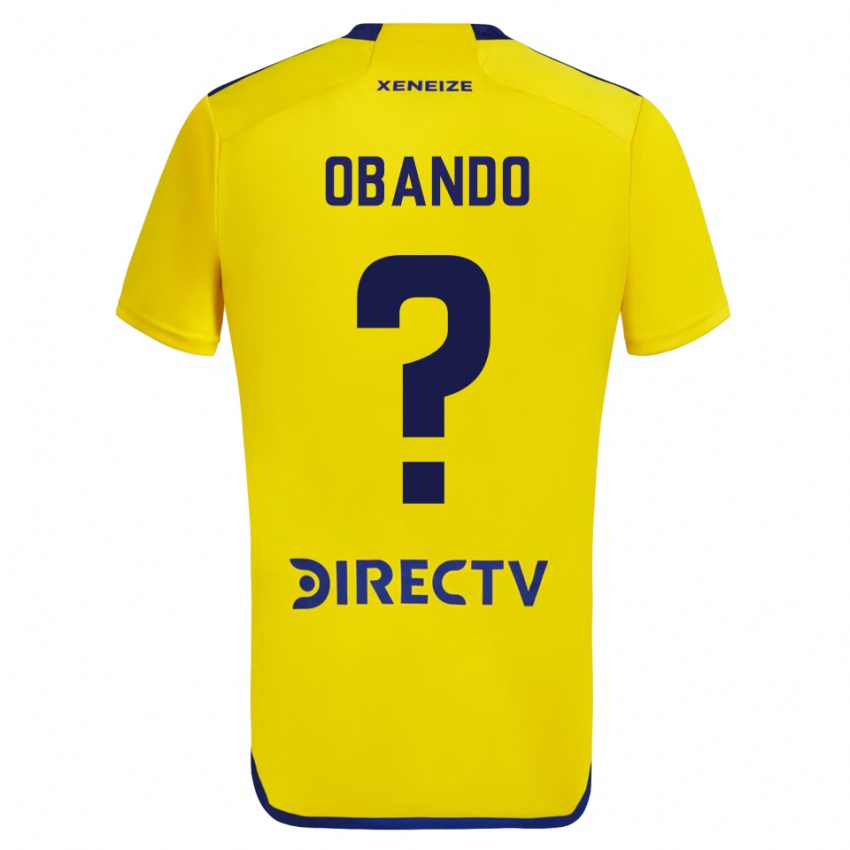 Niño Camiseta Agustin Obando #0 Amarillo Azul 2ª Equipación 2024/25 La Camisa Perú