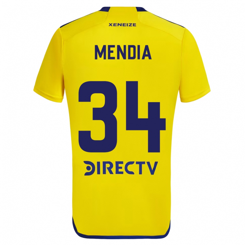 Niño Camiseta Mateo Mendia #34 Amarillo Azul 2ª Equipación 2024/25 La Camisa Perú