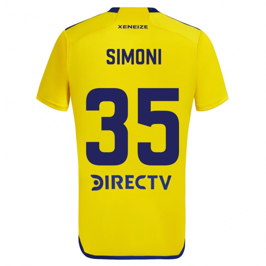 Niño Camiseta Valentino Simoni #35 Amarillo Azul 2ª Equipación 2024/25 La Camisa Perú