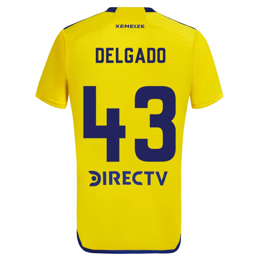 Niño Camiseta Milton Delgado #43 Amarillo Azul 2ª Equipación 2024/25 La Camisa Perú