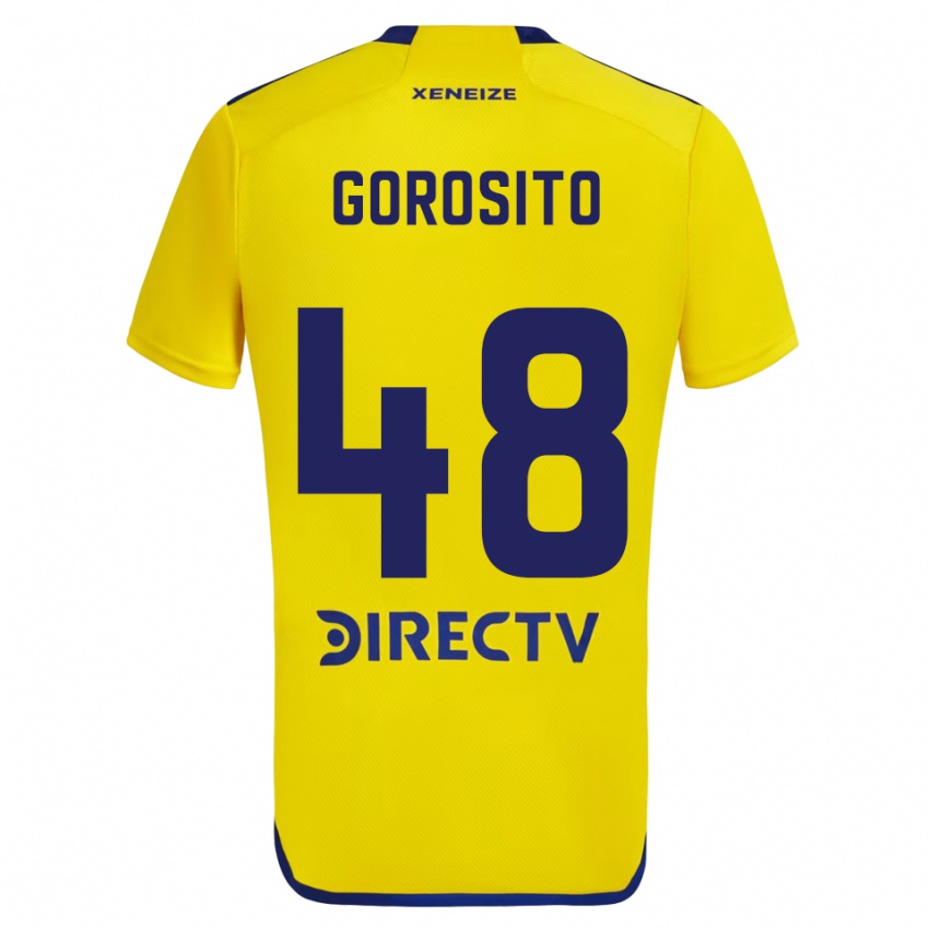 Niño Camiseta Dylan Gorosito #48 Amarillo Azul 2ª Equipación 2024/25 La Camisa Perú