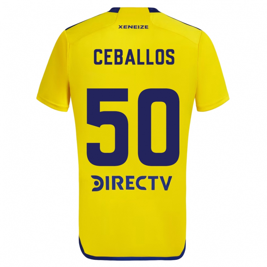 Niño Camiseta Julián Ceballos #50 Amarillo Azul 2ª Equipación 2024/25 La Camisa Perú