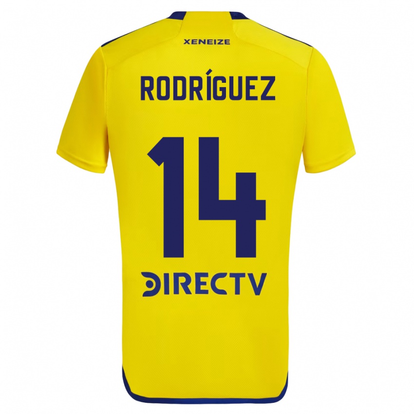 Niño Camiseta Isaías Rodríguez #14 Amarillo Azul 2ª Equipación 2024/25 La Camisa Perú