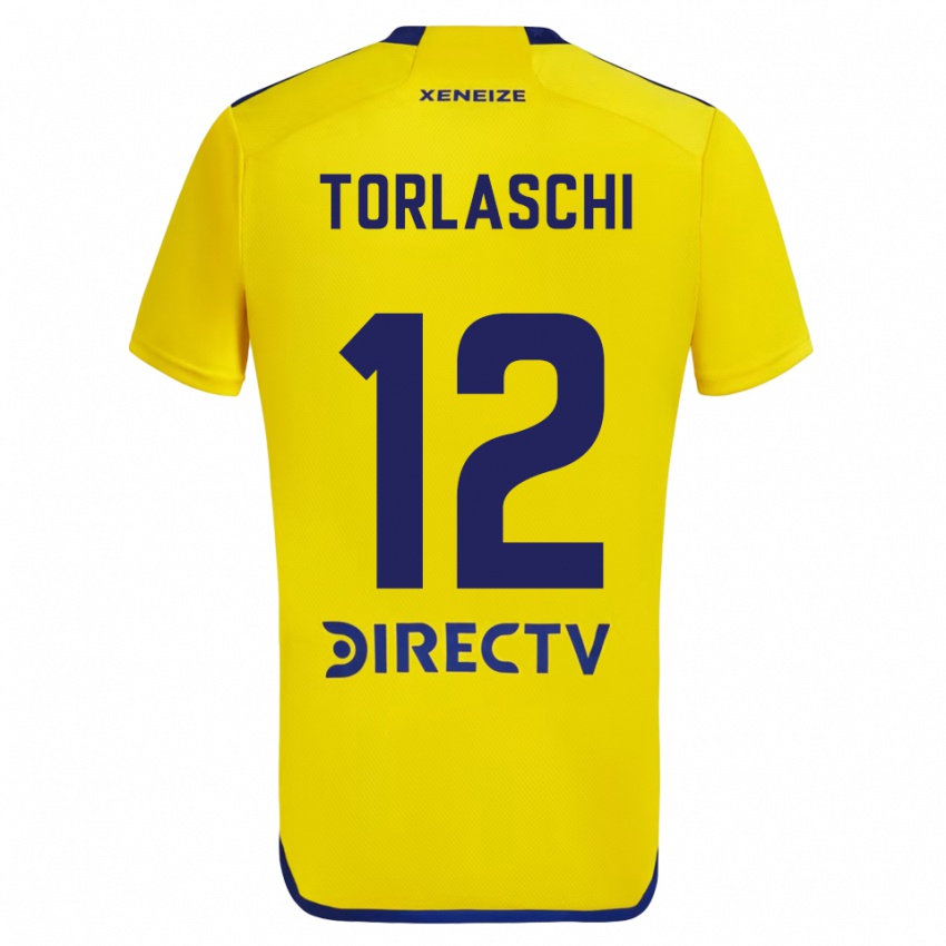 Niño Camiseta Lucas Torlaschi #12 Amarillo Azul 2ª Equipación 2024/25 La Camisa Perú