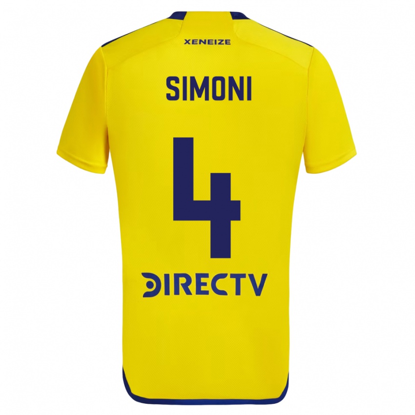 Niño Camiseta Tiago Simoni #4 Amarillo Azul 2ª Equipación 2024/25 La Camisa Perú