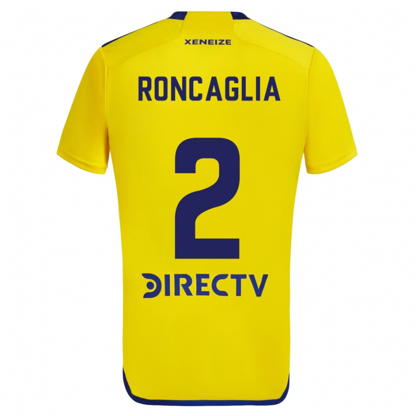 Niño Camiseta Facundo Roncaglia #2 Amarillo Azul 2ª Equipación 2024/25 La Camisa Perú