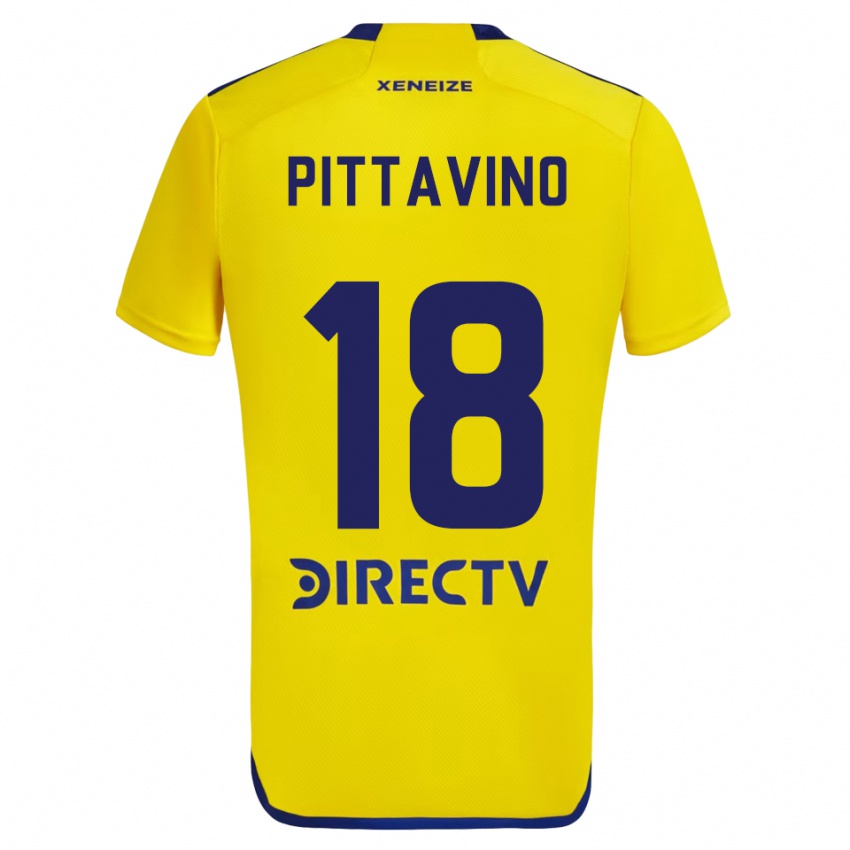 Niño Camiseta Rodrigo Pittavino #18 Amarillo Azul 2ª Equipación 2024/25 La Camisa Perú