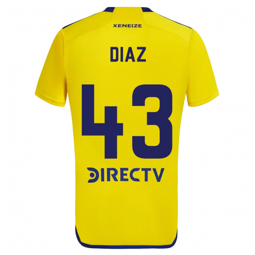 Niño Camiseta Tomas Diaz #43 Amarillo Azul 2ª Equipación 2024/25 La Camisa Perú