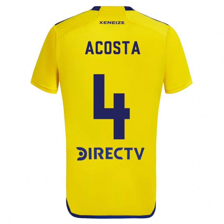 Niño Camiseta Natan Acosta #4 Amarillo Azul 2ª Equipación 2024/25 La Camisa Perú