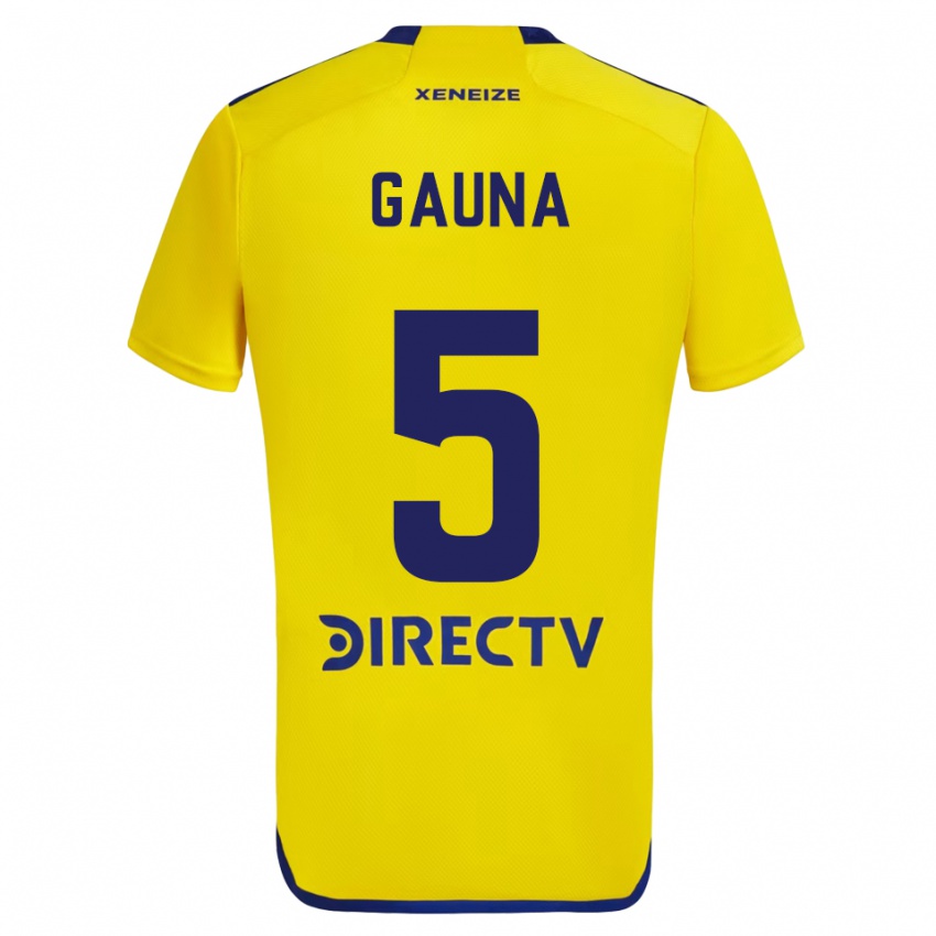 Niño Camiseta Santiago Gauna #5 Amarillo Azul 2ª Equipación 2024/25 La Camisa Perú