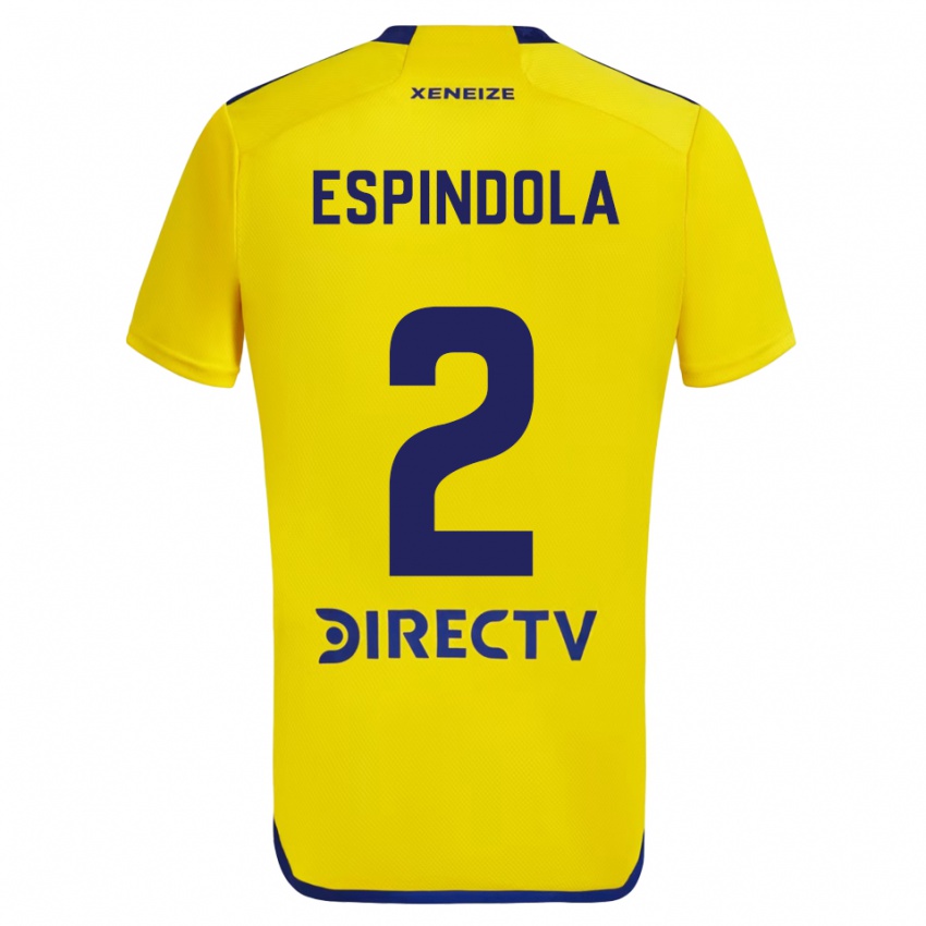 Niño Camiseta Noelia Espindola #2 Amarillo Azul 2ª Equipación 2024/25 La Camisa Perú