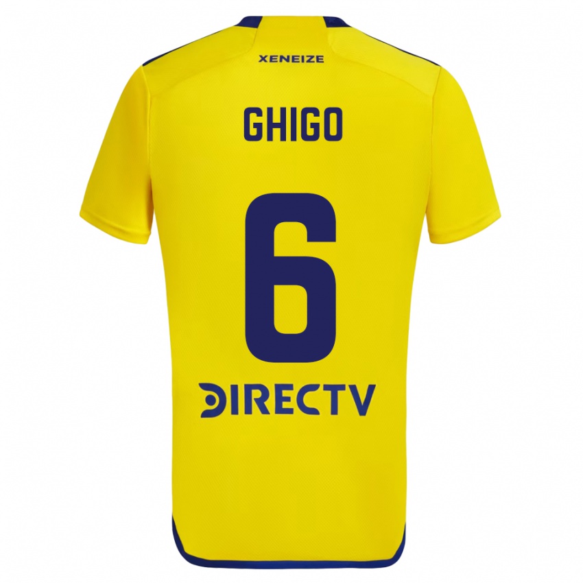 Niño Camiseta Cecilia Ghigo #6 Amarillo Azul 2ª Equipación 2024/25 La Camisa Perú