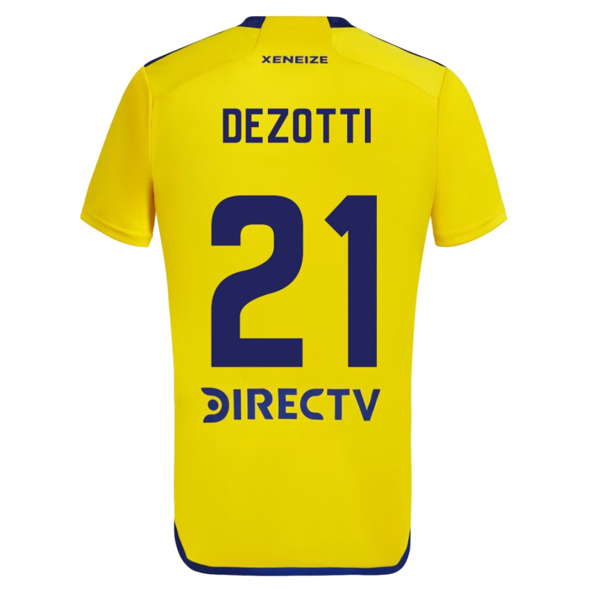 Niño Camiseta Martina Dezotti #21 Amarillo Azul 2ª Equipación 2024/25 La Camisa Perú