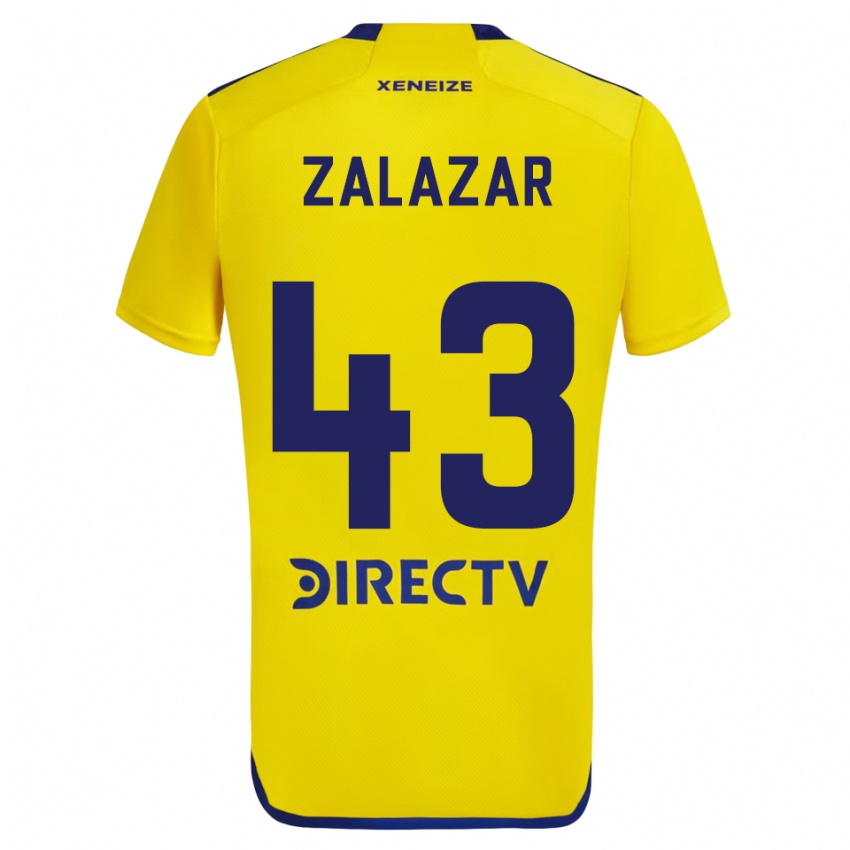 Niño Camiseta Maximiliano Zalazar #43 Amarillo Azul 2ª Equipación 2024/25 La Camisa Perú